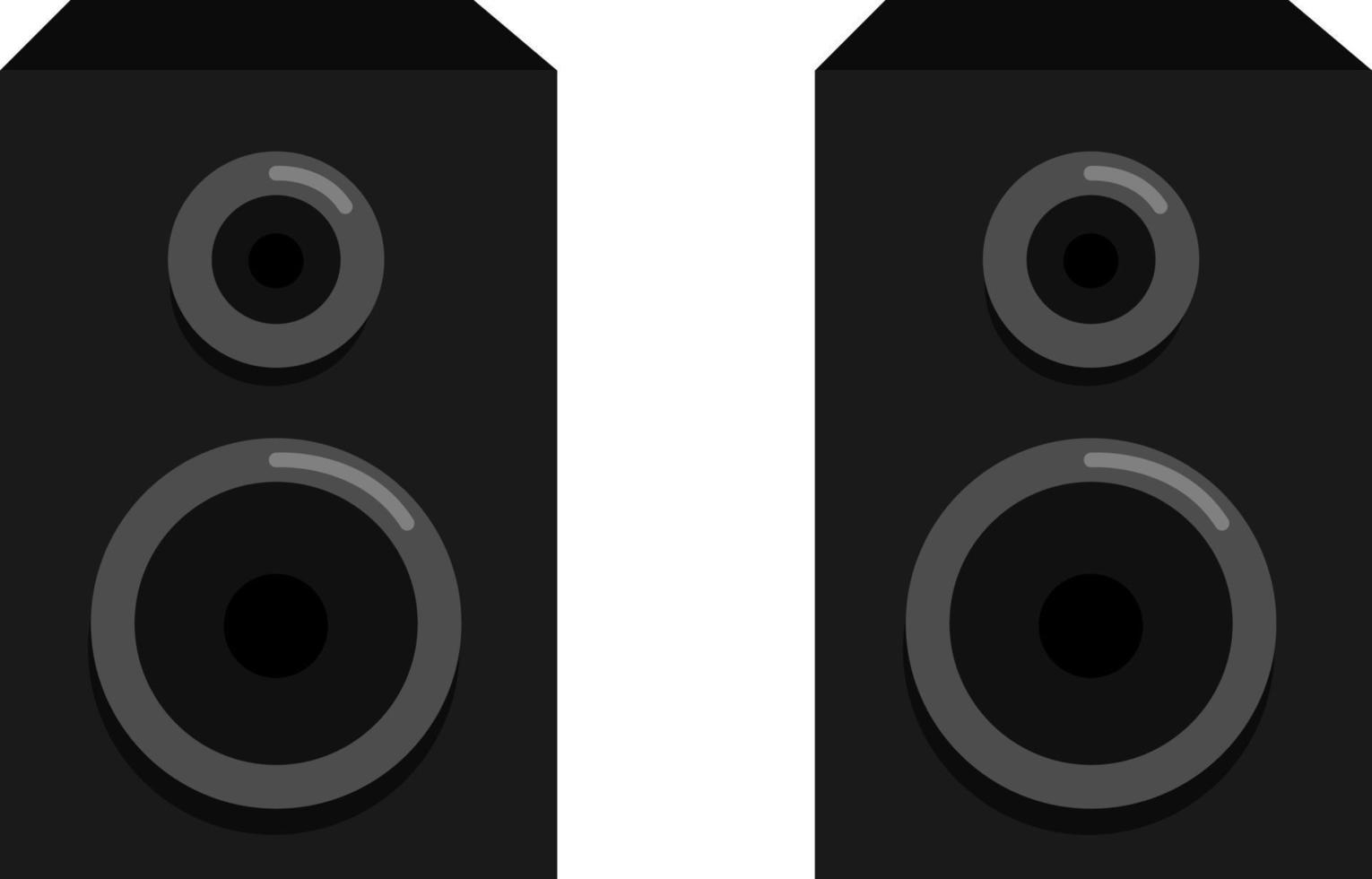 Black speakers, illustration, vector on white background.