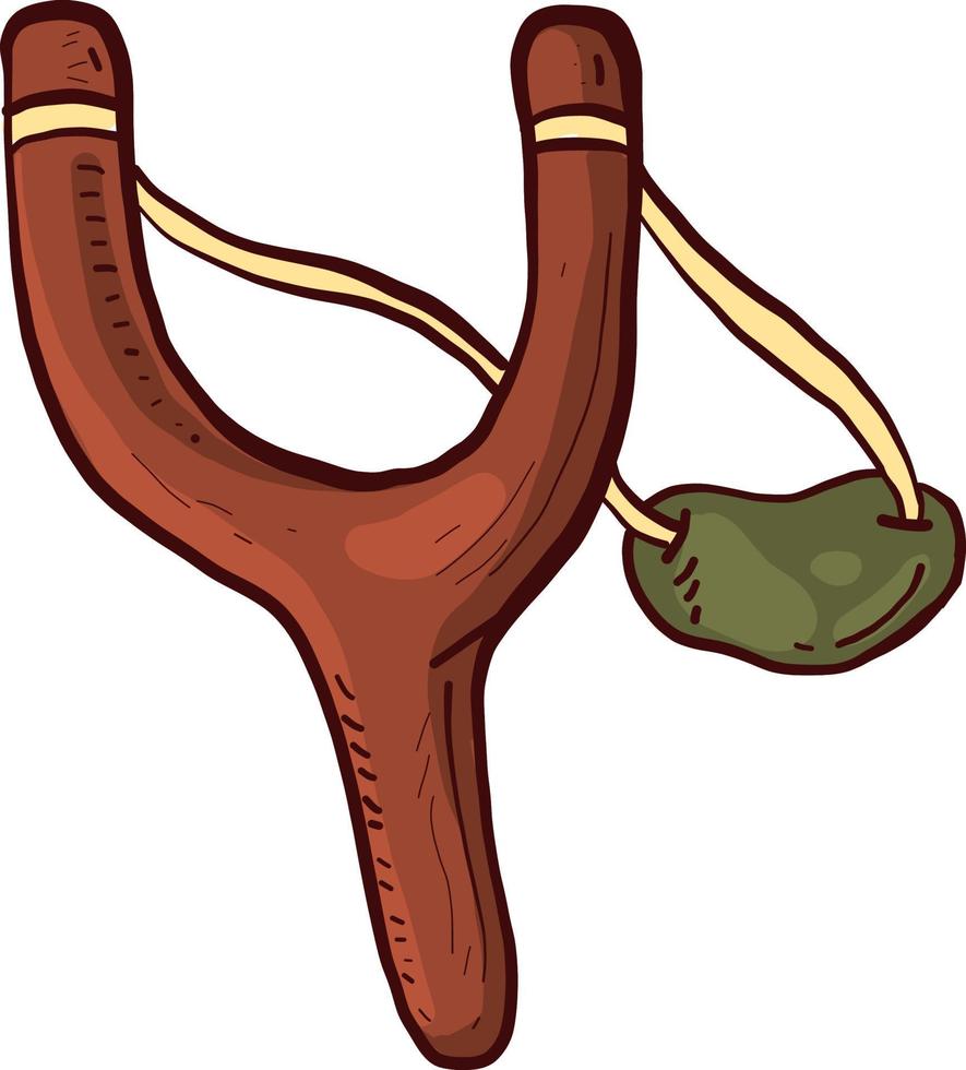 Red slingshot , illustration, vector on white background