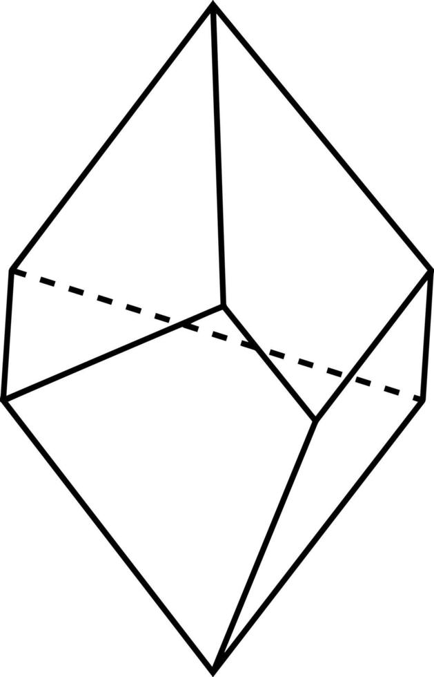 Trigonal Trapezohedron vintage illustration. vector