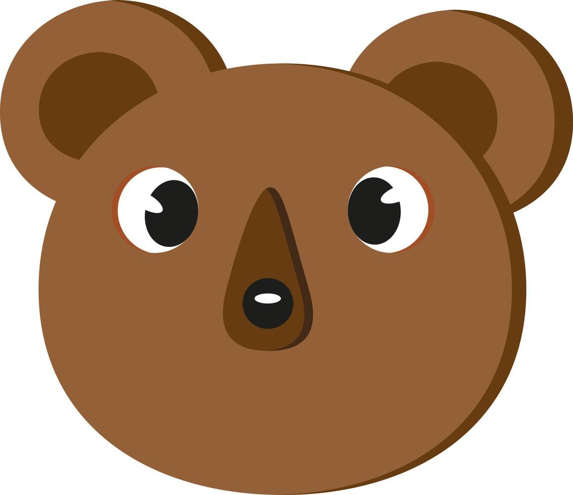 Brown bear, illustration, vector on a white background.