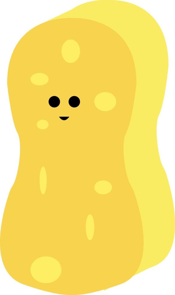 Yellow sponge, illustration, vector on white background.