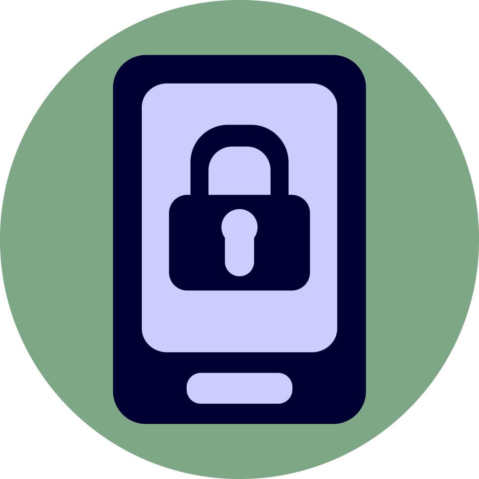 Locked phone, illustration, vector on a white background.