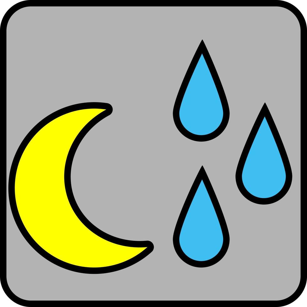 Rainy night, illustration, vector on a white background.