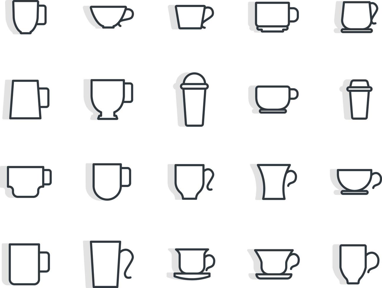 White cups, illustration, vector, on a white background. vector