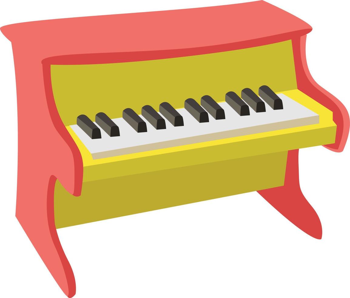 Baby piano toy, illustration, vector on white background.