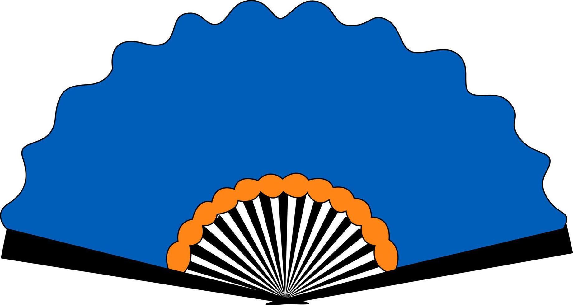 Blue fan, illustration, vector on white background.