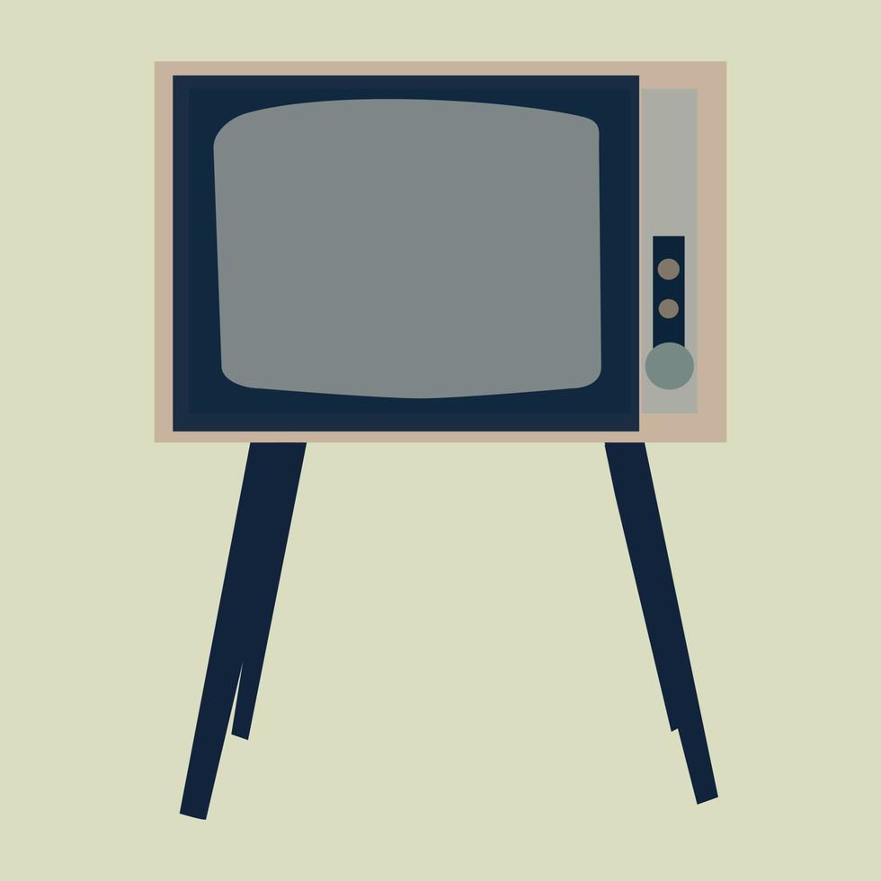 Old TV, illustration, vector on white background.