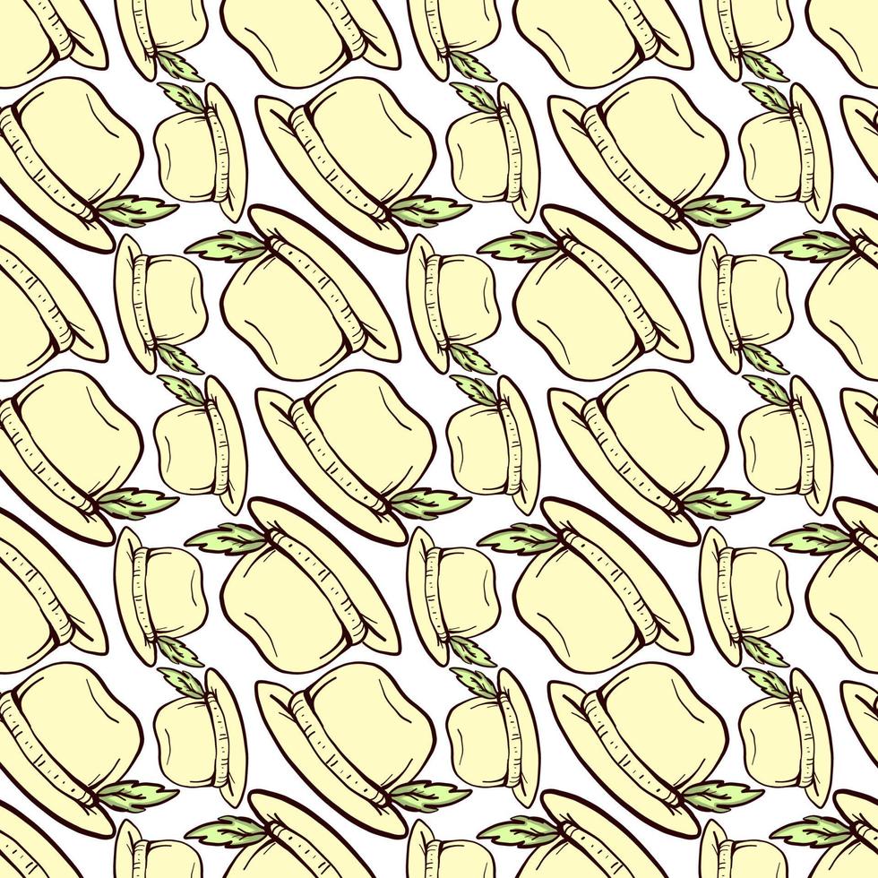 Beautiful hats pattern, illustration, vector on white background
