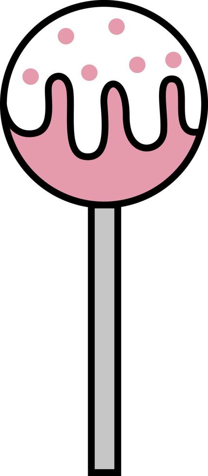 Little cake pop, illustration, vector on white background.