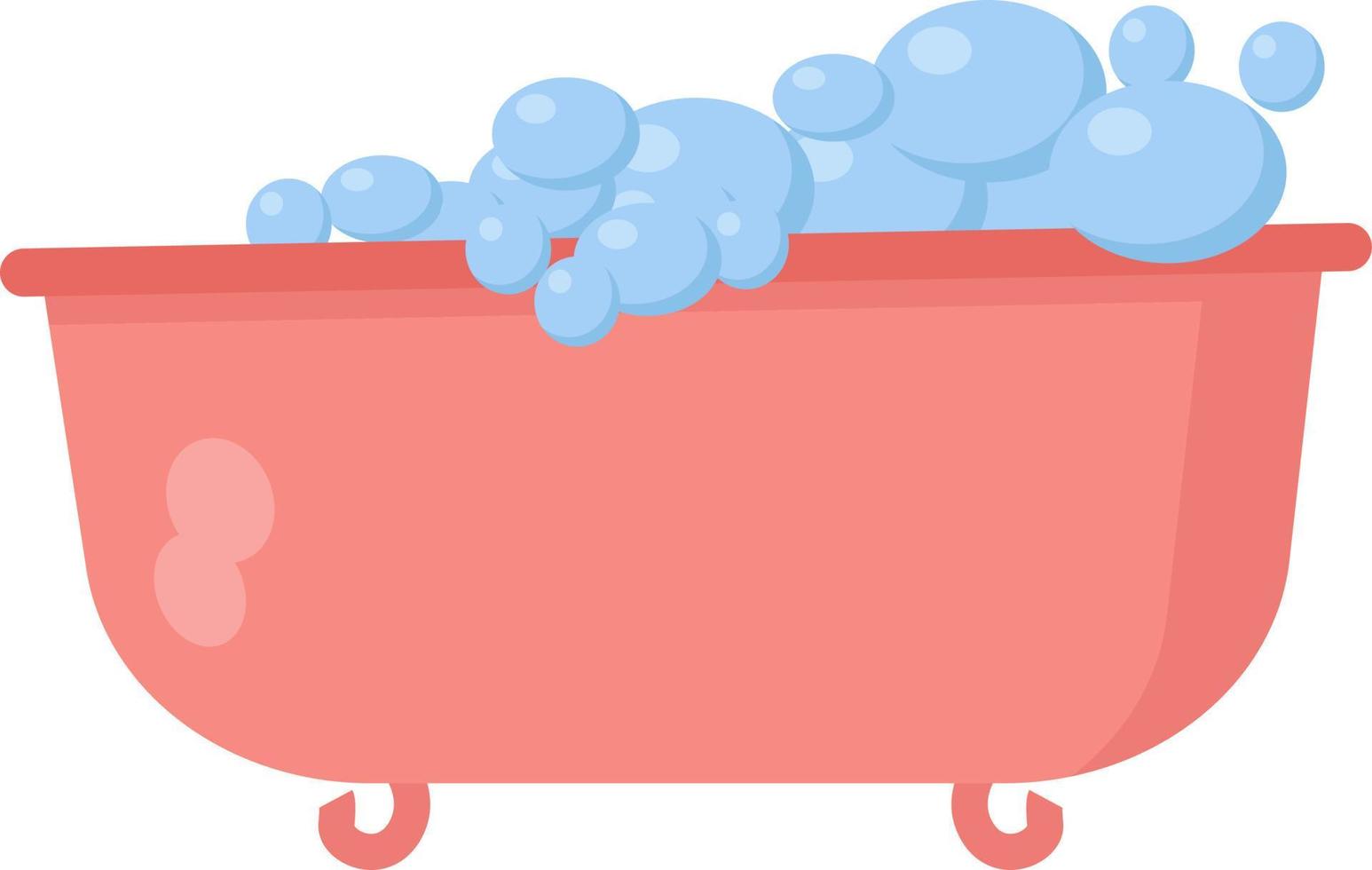 Pink bath, illustration, vector on white background.
