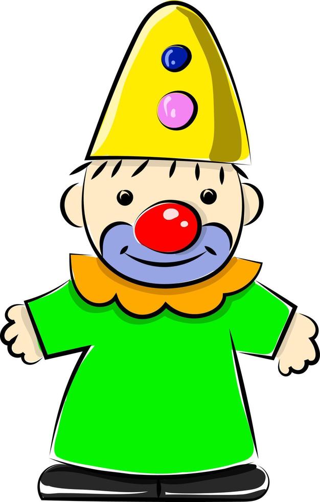 Clown toy, illustration, vector on white background.