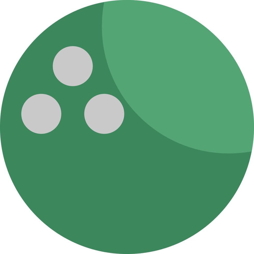Green bowling ball, illustration, on a white background. vector
