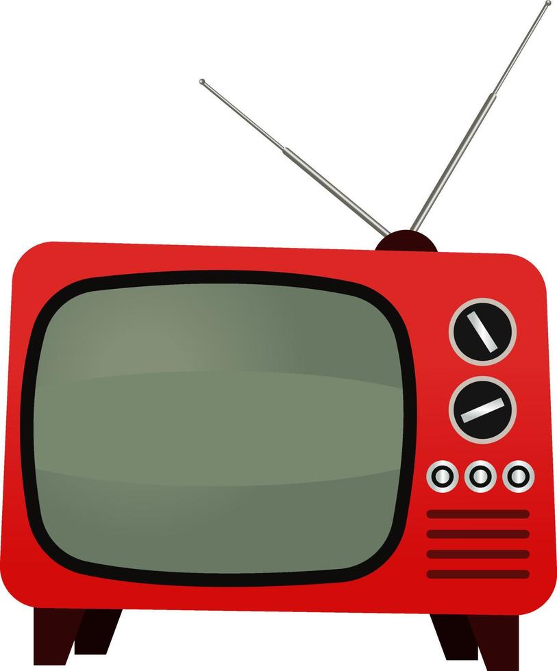 Old tv ,illustration, vector on white background.