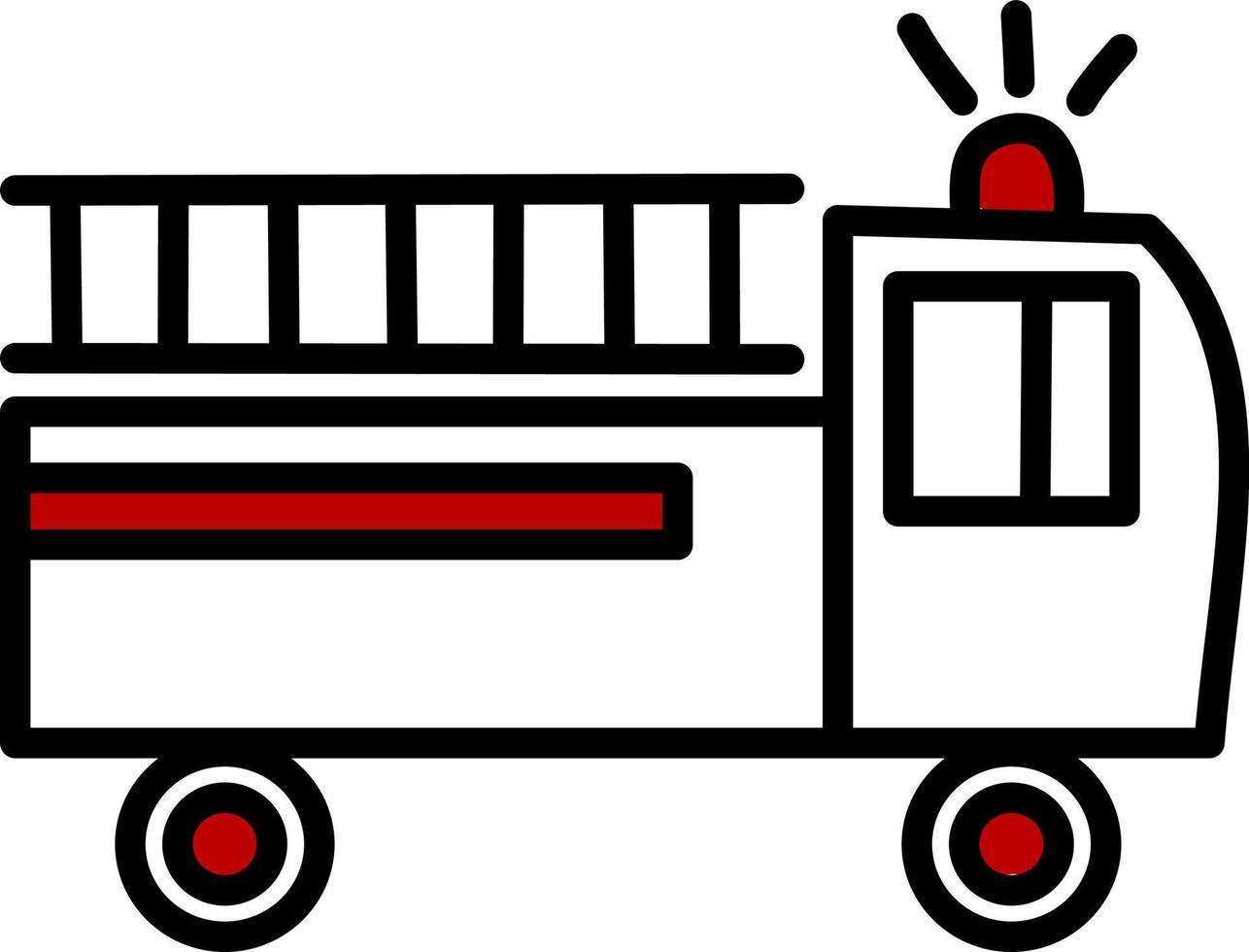 Fire truck, illustration, vector, on a white background. vector