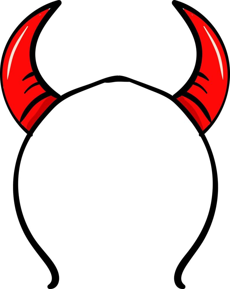 Devils horn, illustration, vector on white background.