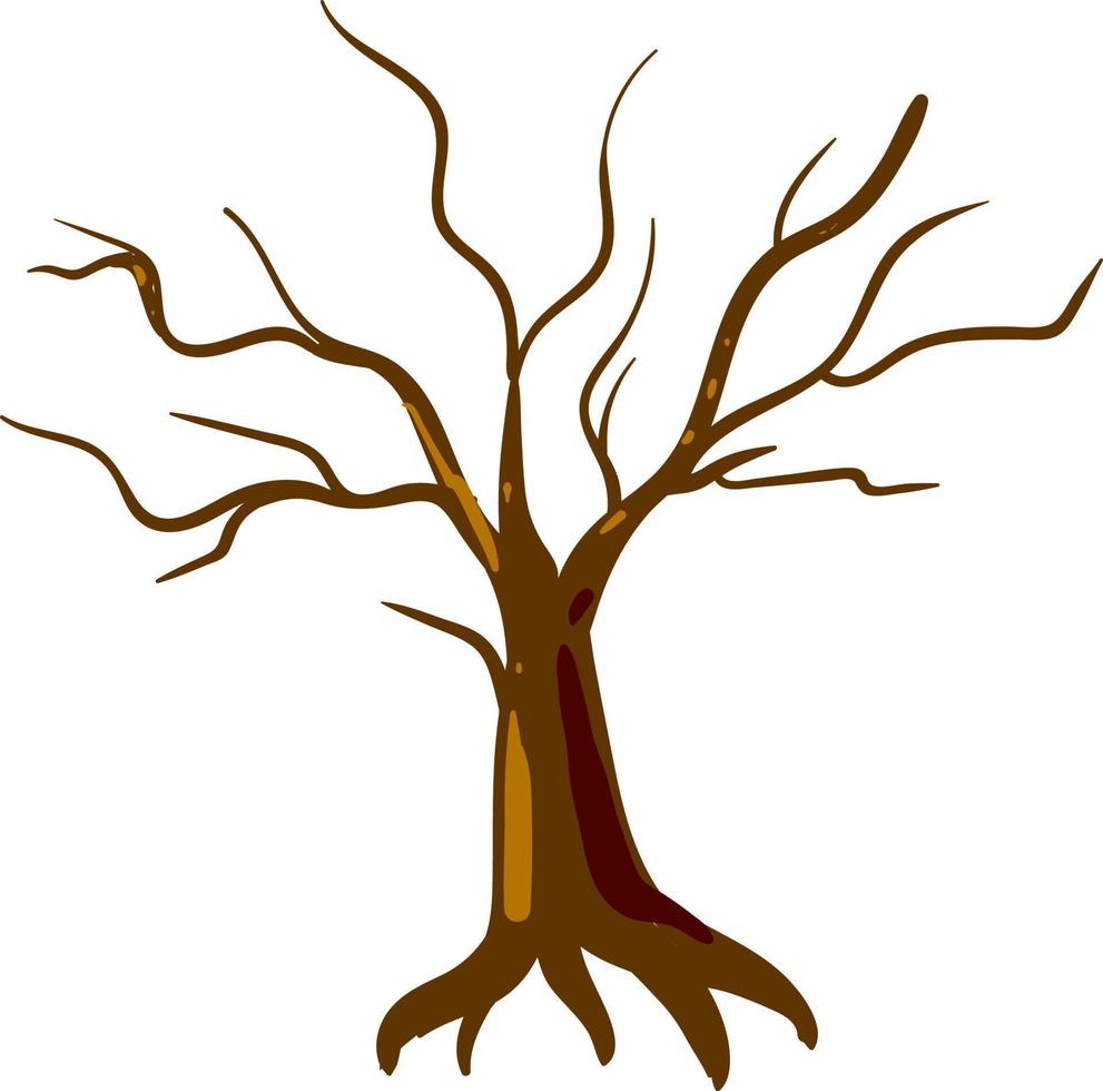 Naked tree, illustration, vector on white background.