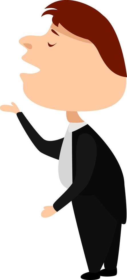 Opera singer, illustration, vector on white background