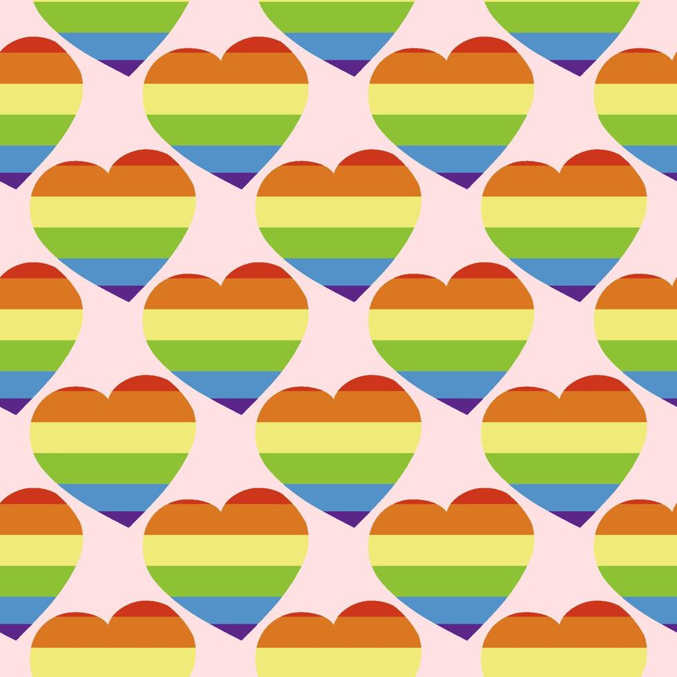 LGBT hearts pattern, illustration, vector on white background