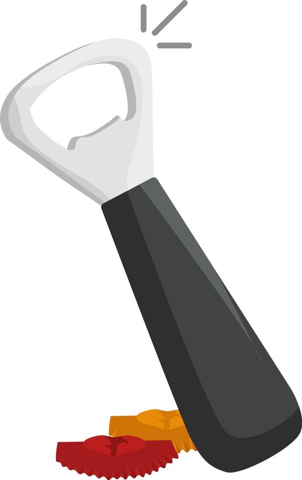 Bottle opener, illustration, vector on white background