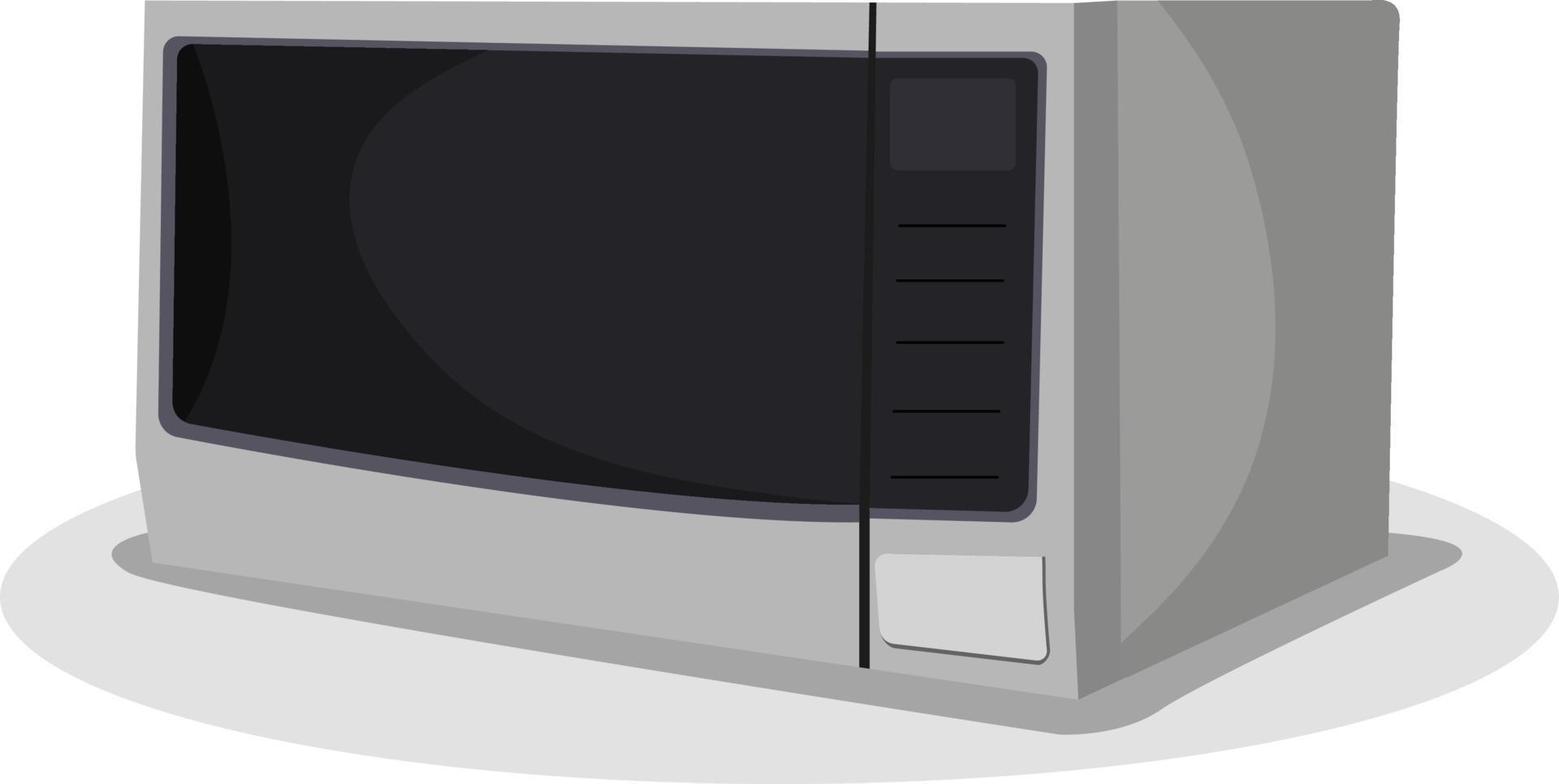 Grey microwave, illustration, vector on white background