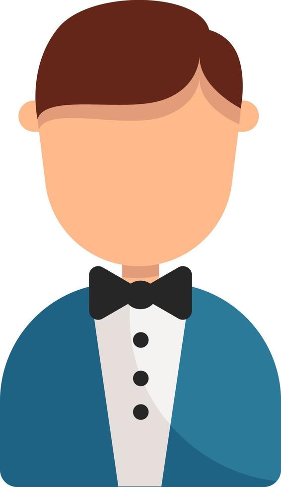 Man with a tie, illustration, vector on white background.