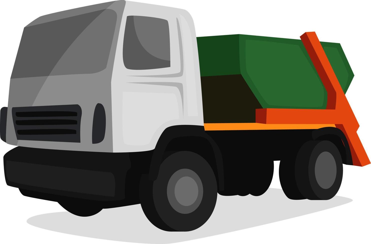 Garbage truck , illustration, vector on white background