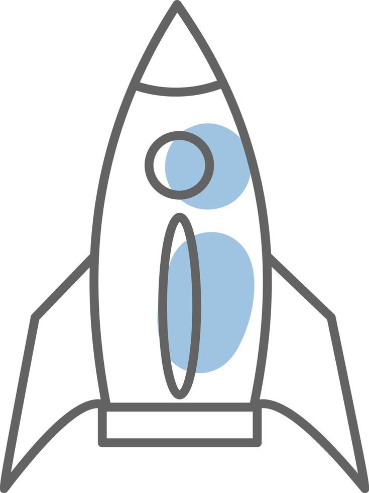 Blue space rocket, illustration, vector on a white background.