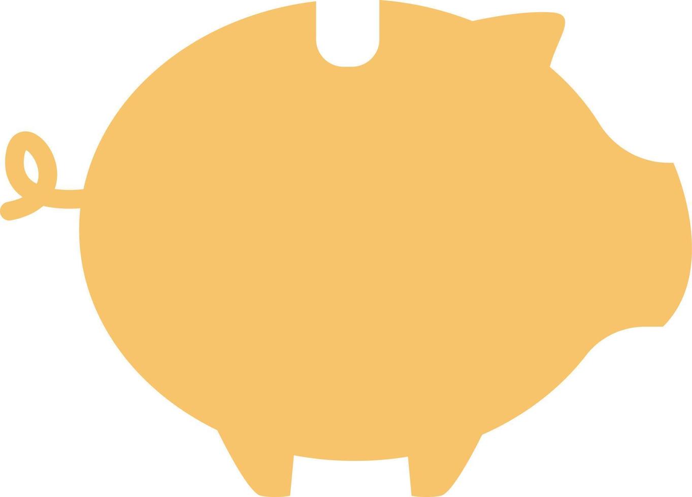 Yellow piggy bank, illustration, vector on a white background.