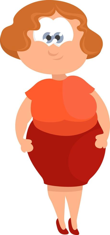 Woman wearing pencil skirt , illustration, vector on white background
