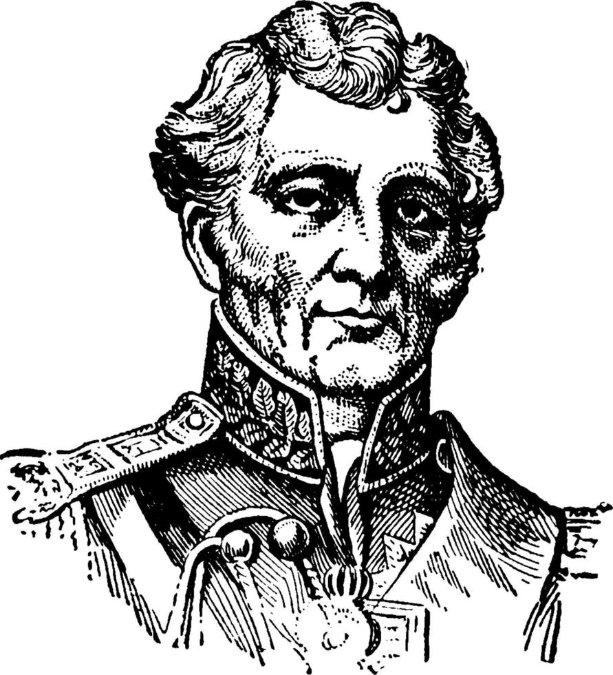 Author Wellesley Wellington, Duke of Wellington, vintage illustration vector