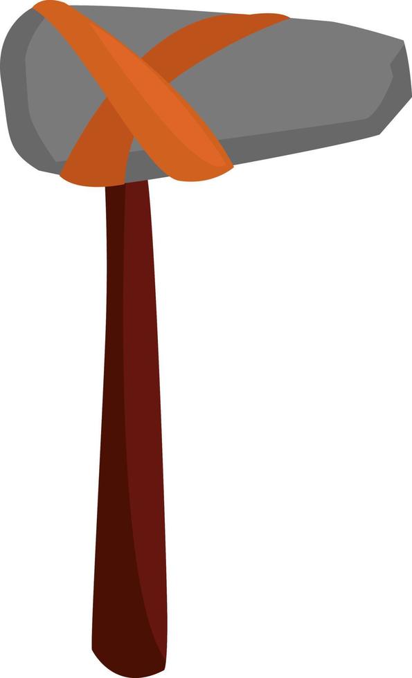 Stone hammer, illustration, vector on white background