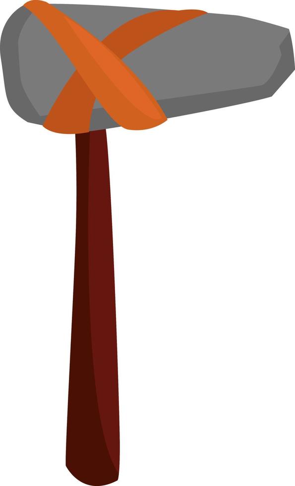 martillo de piedra, ilustración, vector sobre fondo blanco