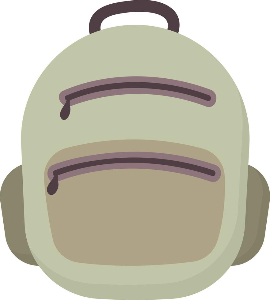 Green backpack, illustration, vector on white background.