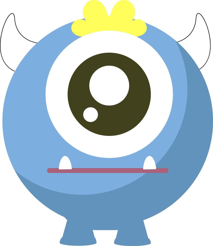Monster with one eye, illustration, vector on white background