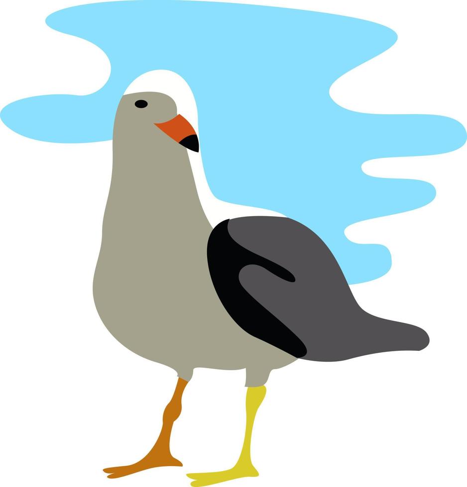 Gaviota, ilustración, vector sobre fondo blanco.