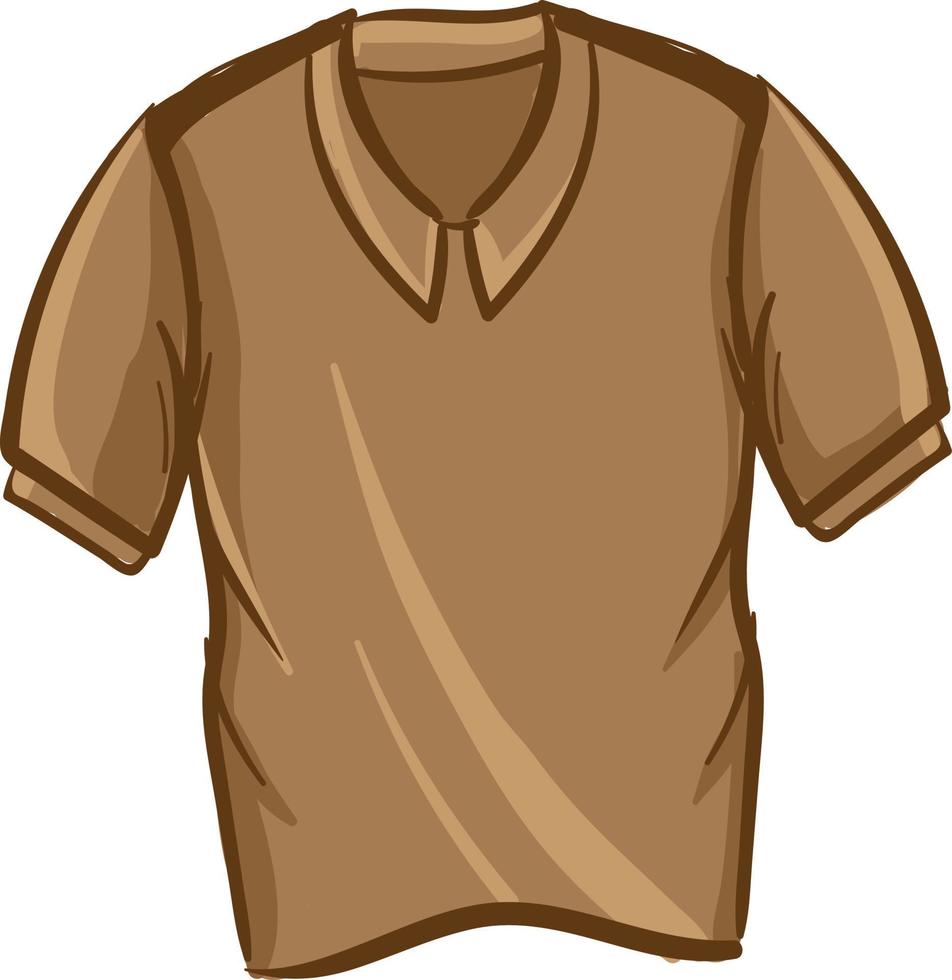 Brown t-shirt, illustration, vector on white background.