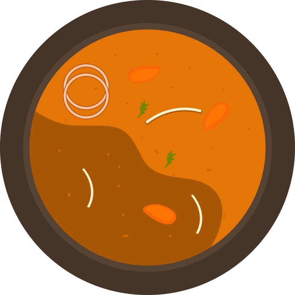 Indian curry ,illustration, vector on white background.