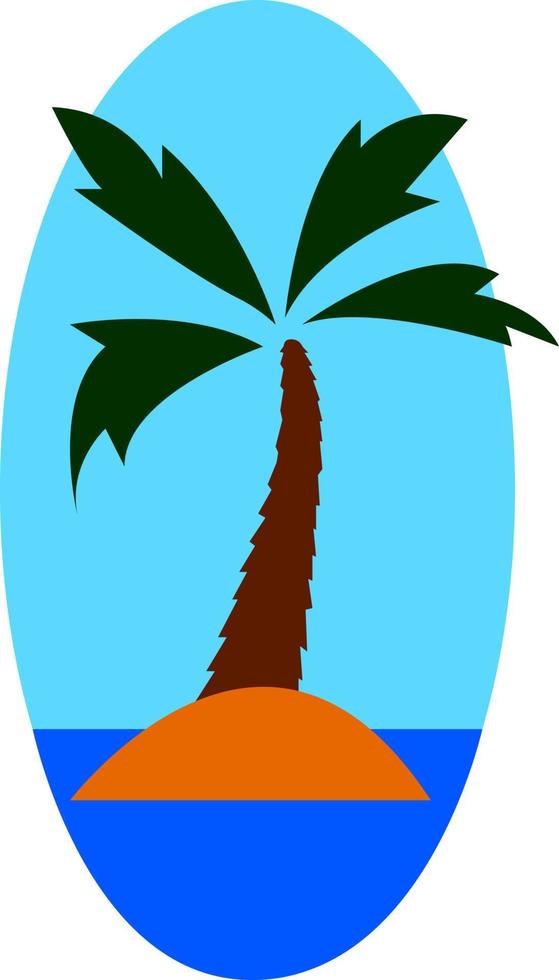 una palmera, un vector o una ilustración en color.