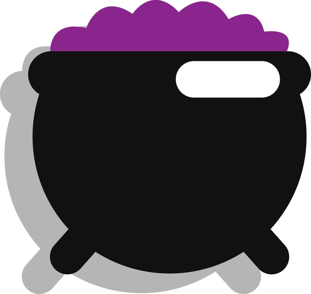 Halloween poison pot, illustration, vector on a white background.