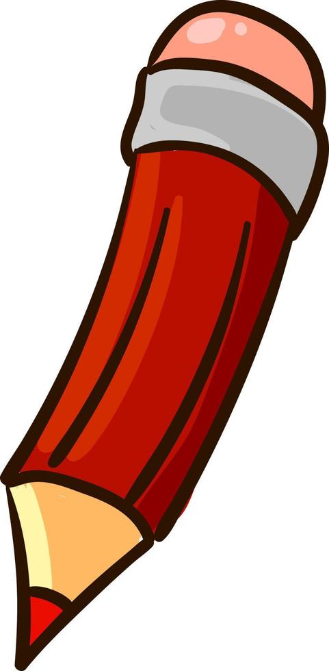 Red pencil, illustration, vector on white background