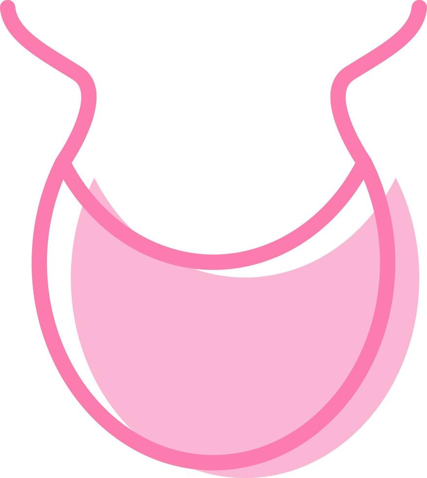 Babero rosa, ilustración, vector sobre fondo blanco.