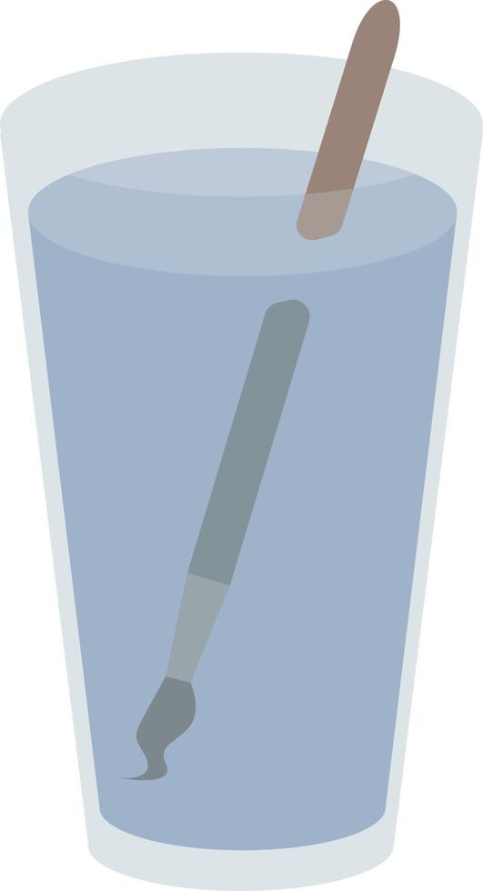 Brush in glass, illustration, vector on white background.