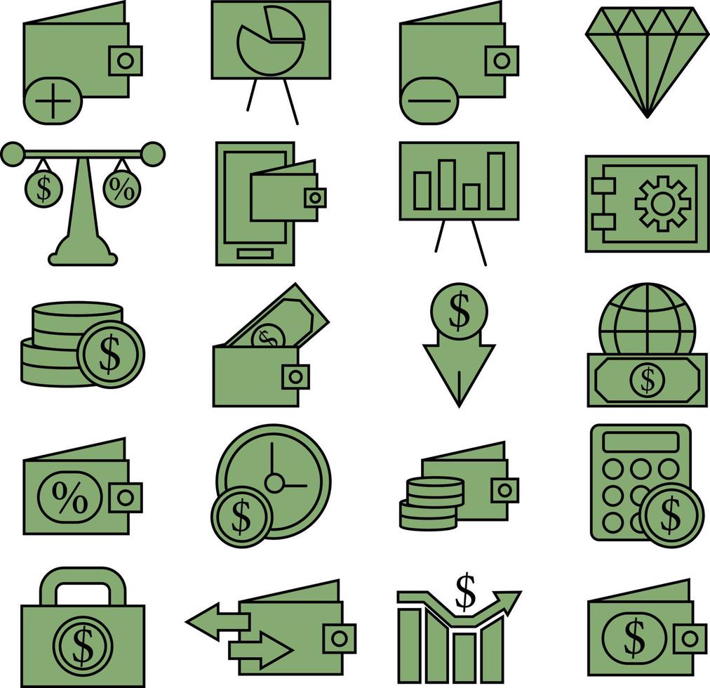 Money finances, illustration, vector on a white background.