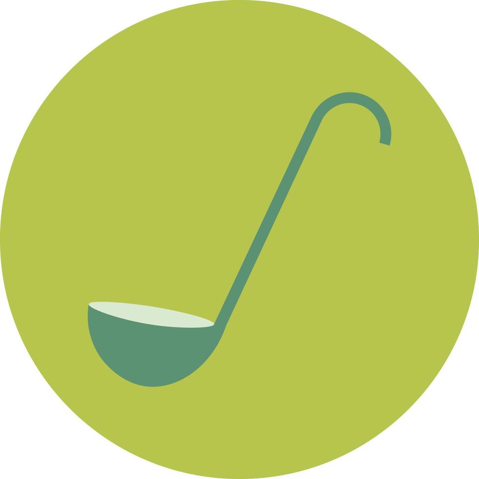 Green ladle, illustration, on a white background. vector