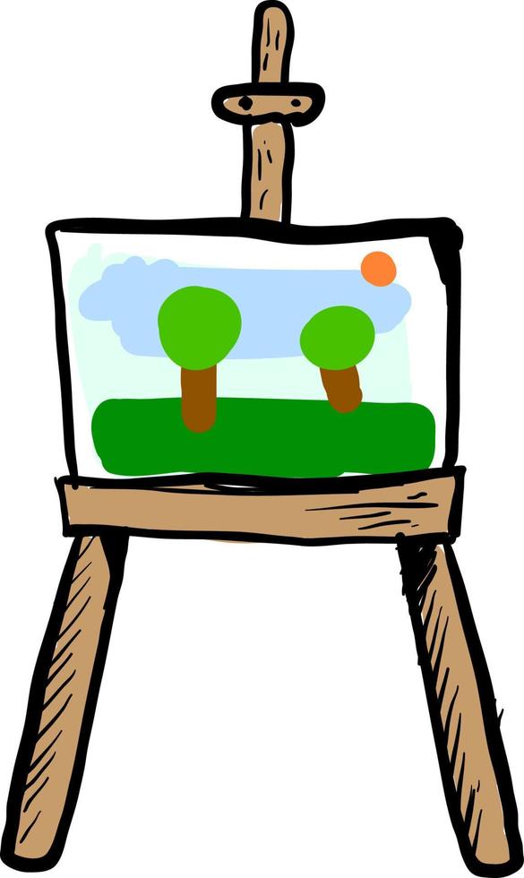 Picture with nature canvas, illustration, vector on white background.