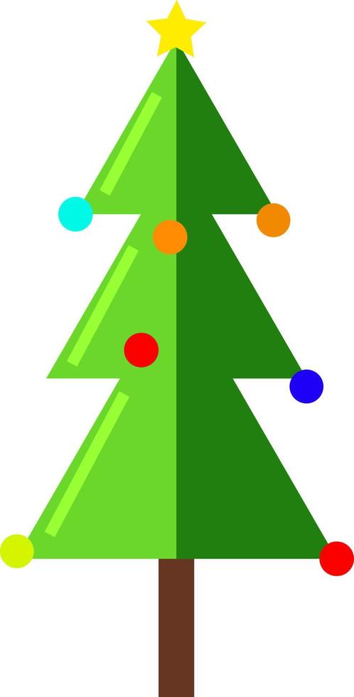 Christmas tree, illustration, vector on white background.