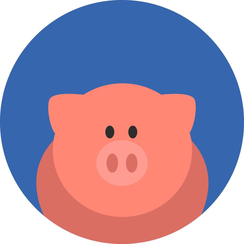 Pink baby pig, illustration, vector on a white background.