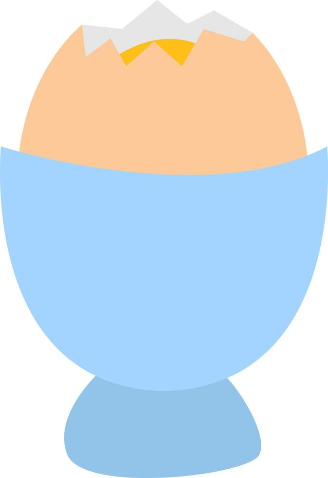 Soft boiled egg, illustration, vector on white background.