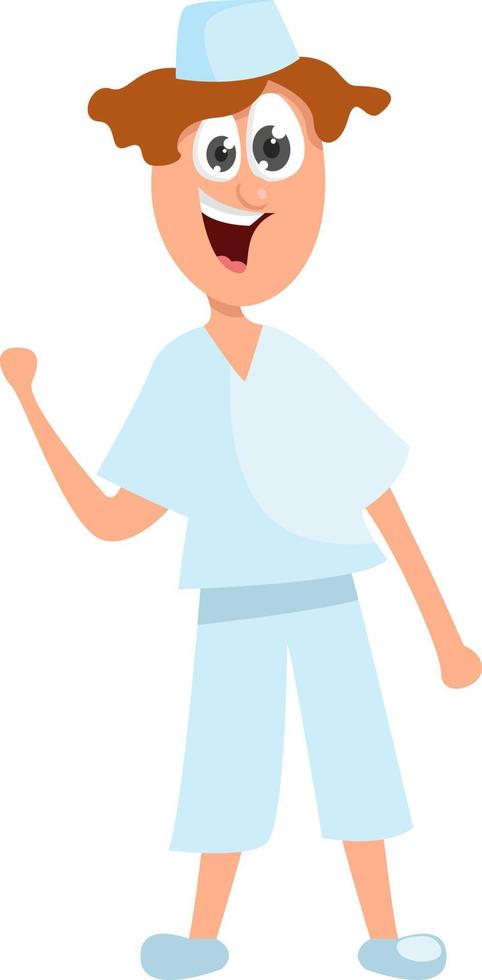 Crazy doctor, illustration, vector on white background.