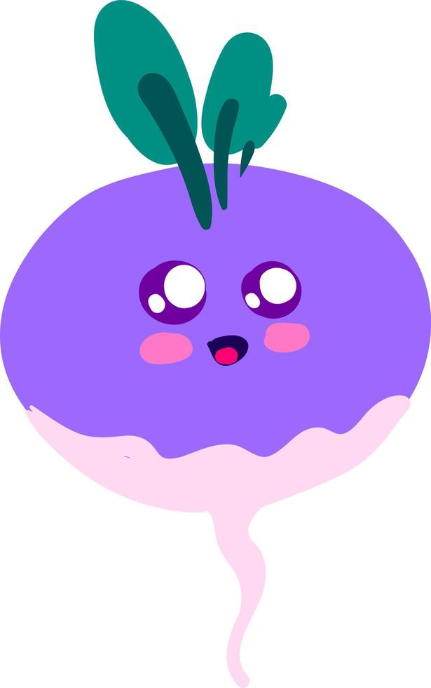 Cute turnip, illustration, vector on white background.